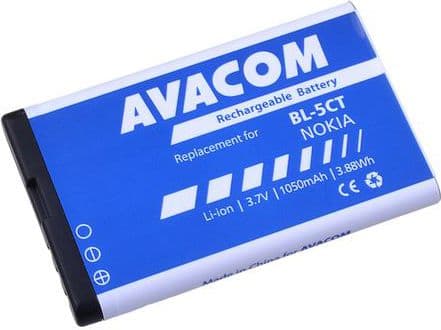 AVACOM GSNO-BL5CT-S1050A akut Nokia 6303, 6730, C5, Li-Ion 3.7V 1050mAh matkapuhelimiin