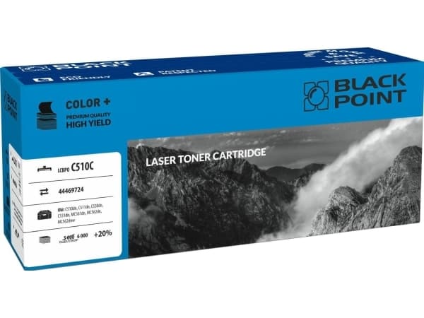 Black Point Toner LCBPOC510C Cyan erstatning 44469724 (BLOKI510CYBW)