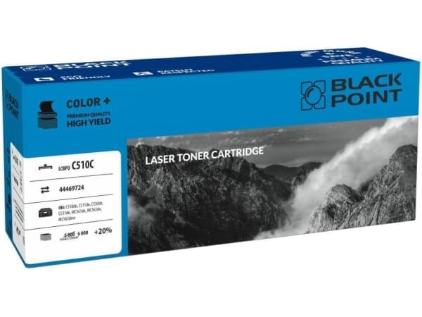 Black Point Toner LCBPOC510C Cyan erstatning 44469724 (BLOKI510CYBW)
