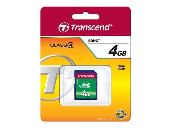 Transcend - Flashminnekort - 4 GB - Class 4 - SDHC