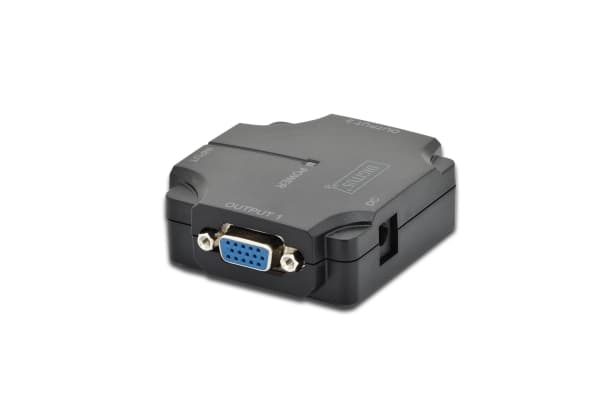 Assmann Digitus VGA Splitter. 2port. plastic housing 350 MHz. HDSUB 15/F -> 2x HDSUB 15/F max.res. 2048x1536 @ 60Hz (DS-41120-1)
