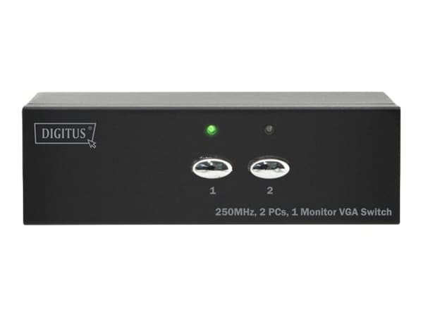 DIGITUS Professional DS-44100-1 - Strömbrytare för bildskärm/ljud - 2 x VGA / audio - skrivbordsmodell