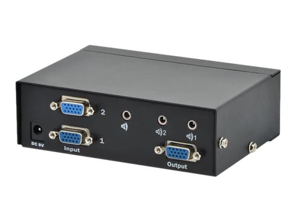 DIGITUS Professional DS-44100-1 - Strömbrytare för bildskärm/ljud - 2 x VGA / audio - skrivbordsmodell