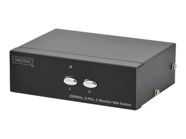 DIGITUS Professional DS-44100-1 - Strömbrytare för bildskärm/ljud - 2 x VGA / audio - skrivbordsmodell