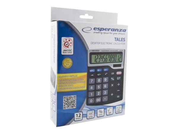 Esperanza ECL101 TALES - Skrivbordskalkylator - 12 siffror Svart