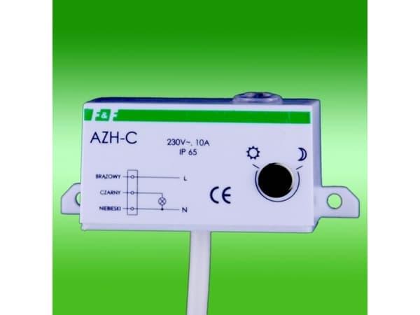 Automatisk skymningsrelä 10A 230V 2-1000lx miniatyrhölje IP65 AZH-C