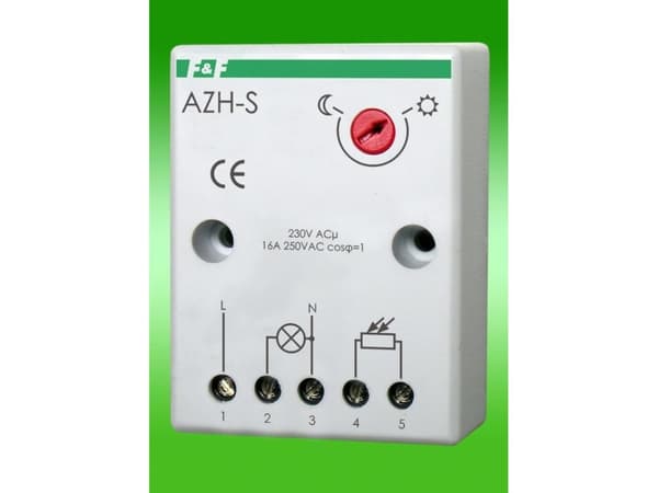 F&F Twilight regulator 16A 230V 2-1000lx with IP40 AZH-S probe