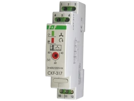 Fasesekvens, tap og ubalanse relé 10A 1P 4sek 40-80V CKF-317