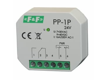 1P 16A 7-30V AC/9-40V DC PP-1P-24V elektromagnetiskt relä