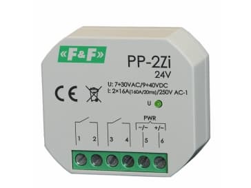 F&amp;F sähkömagneettinen rele 2Z 16A P/T - PP-2ZI 24V - PP-2ZI 24V