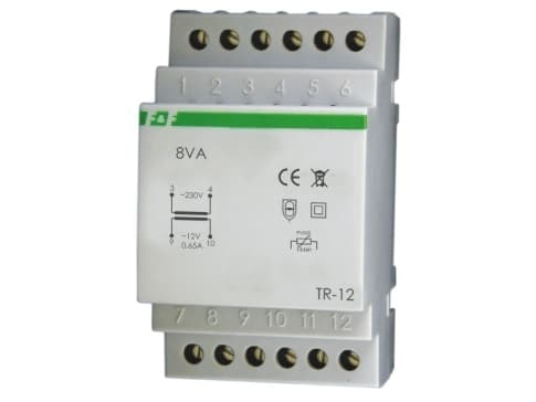 F&F TR-12-TRAFO CHECK.230/12V~,0,66A,8VA,TH35