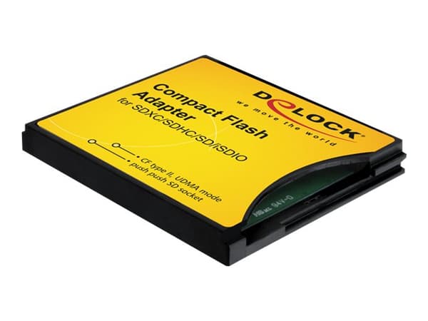 Delock CompactFlash-sovitin - Korttisovitin (MMC, SD, SDHC, SDXC) - CompactFlash musta