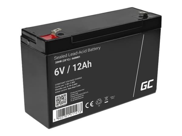 Green Cell - UPS-batteri - 1 x batteri - Sealed Lead Acid (SLA) - 12 Ah - svart