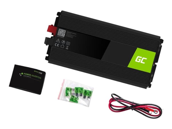 Green Cell - DC-AC-omriktare - DC 12 V - 2000 Watt - utgångskontakter: 2 - svart