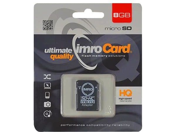 Imro MicroSDHC 8 GB klasse 4 UHS-I/U1-kort (KOM000464)