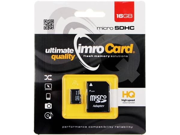 IMRO 10/16G UHS-I ADP, 16 GB, MicroSDHC, Klasse 10, UHS-I, 82 MB/s, 21 MB/s