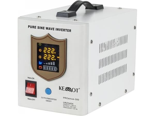 Avbruddsfri strømforsyning 300W 12V/230VAC sinus KEMOT - hvit