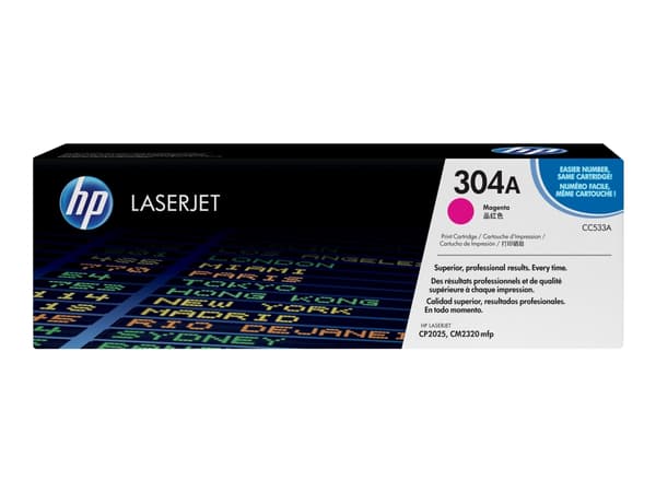 HP 304A - Magenta - alkuperäinen - LaserJet - värikasetti (CC533A) - Color LaserJet CM2320fxi, CM2320n, CM2320nf, CM2320nf, CP2025, CP2025dn, CP2025n