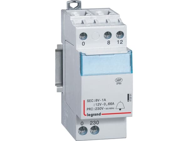 Legrand 413091, 230 V, 8 V, 1 A, Valkoinen, Muovi, CE