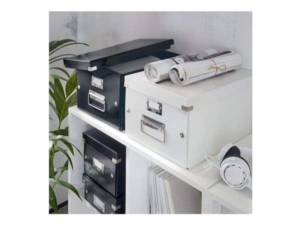 Leitz Click & Store - Medieoppbevaringseske - kapasitet: 20 DVD, 40 DVD (smal boks) - svart