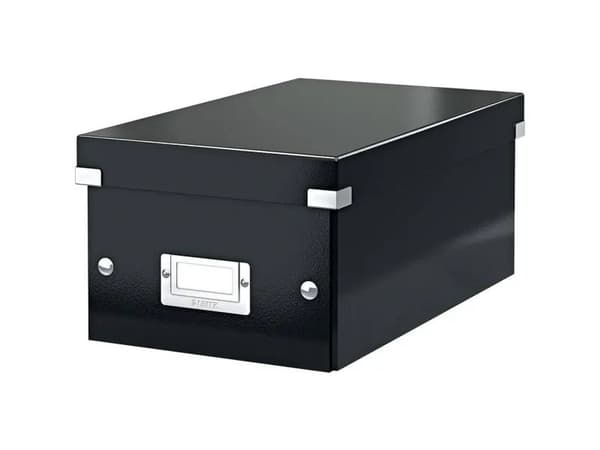 Leitz Click & Store - Medieoppbevaringseske - kapasitet: 20 DVD, 40 DVD (smal boks) - svart