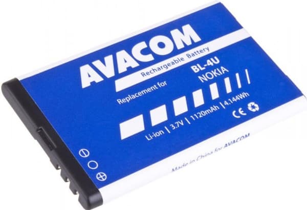 AVACOM BL-4U, Batteri, Nokia, 5530, CK300, E66, 5530, E75, 5730, Lithium-Ion (Li-Ion), 1120 mAh, 3,7 V