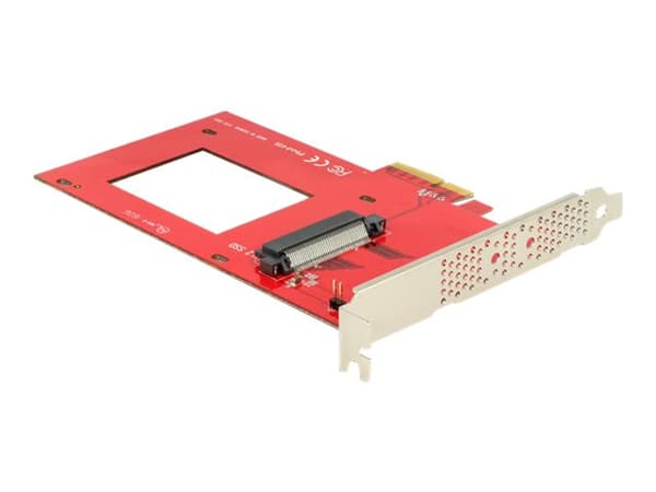 Delock PCI Express Card > 1 x internal U.2 NVMe - Diskkontroller - 2.5" - Ultra M.2 Card - PCIe 3.0 x4 Sort, Rød, Sølv