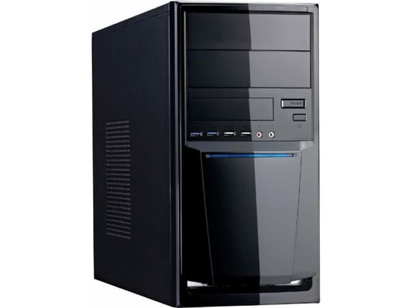 Linkworld Minitower 450W, Mini Tower, PC, Sort, Sølv, Mini-ATX, Aluminium, Plast, Kraft indikator, Ja