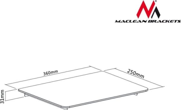 Maclean MC-629 - Hylle - metall, herdet glass - veggmonterbar