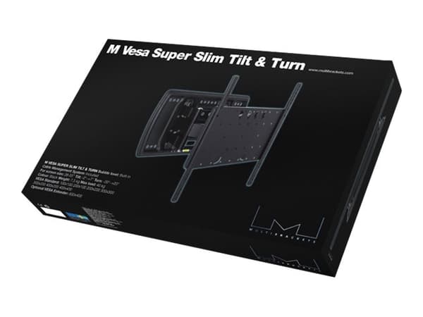 Multibrackets M VESA Super Slim Tilt & Turn - Monteringssett (veggmontering) - for flatpanel - svart - skjermstørrelse: 32"-65" - veggmonterbar Sort