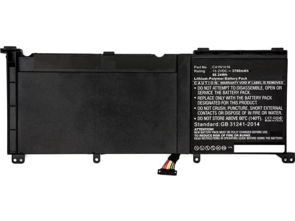 CoreParts - Batteri til bærbar PC - litiumpolymer - 3700 mAh - 56.2 Wh - svart - for ASUS N501JW