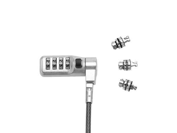 DICOTA Security Combination Lock Exchangeable T/N/W Head - Sikkerhetskabellås - svart - 2 m