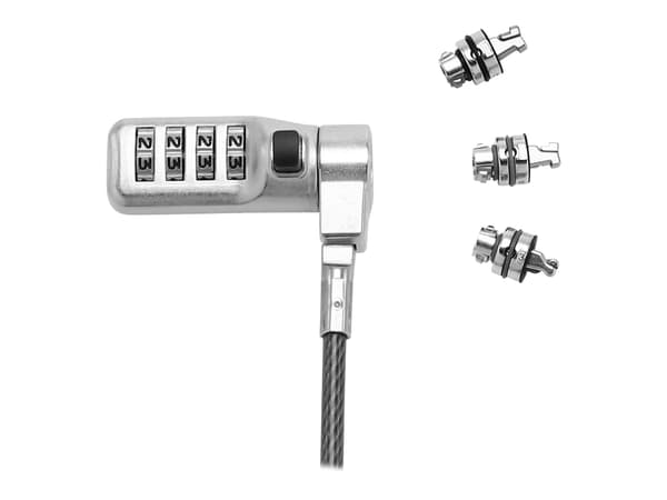 DICOTA Security Combination Lock Exchangeable T/N/W Head - Sikkerhetskabellås - svart - 2 m