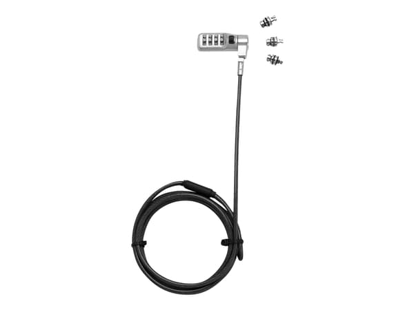 DICOTA Security Combination Lock Exchangeable T/N/W Head - Sikkerhetskabellås - svart - 2 m