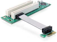 Delock Riser card PCI Express x1 > 2x PCI 32Bit 5 V with flexible cable 9 cm left insertion - Stigekort