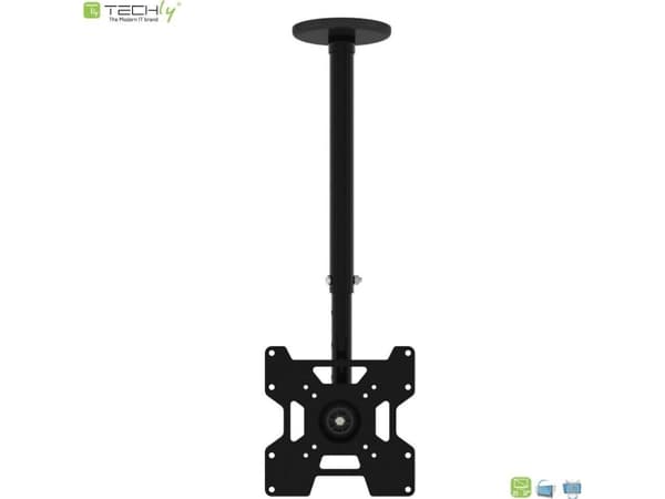 Techly ICACPLB906, 45 kg, 58,4 cm (23"), 94 cm (37"), 75 x 75 mm, 200 x 200 mm, -15 - 15°