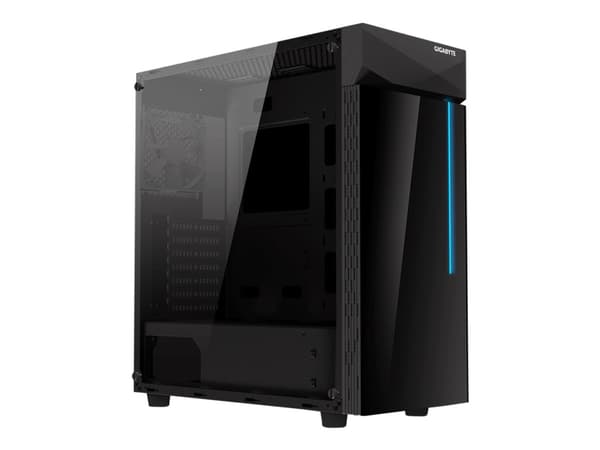 Gigabyte C200 GLASS - Tower - ATX - genomskinlig sidopanel (härdat glas) - ingen strömförsörjning (ATX) - svart - USB/ljud Svart
