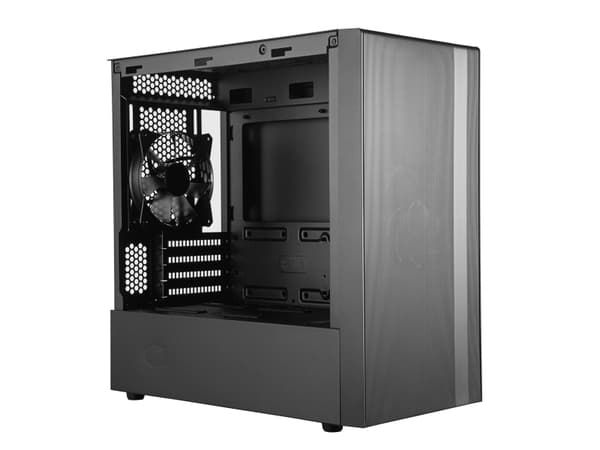 Cooler Master MasterBox NR400 - Tower - micro ATX - sidepanel med vindu - ingen strømforsyning (ATX / PS/2) - svart - USB/lyd