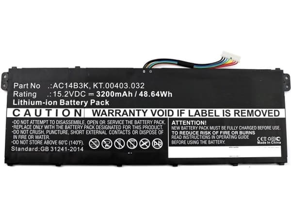 CoreParts - Akut tietokoneen akku - Litiumion - 3200 mAh - 48.6 Wh - lajittelu - Acer Aspire ES1:lle