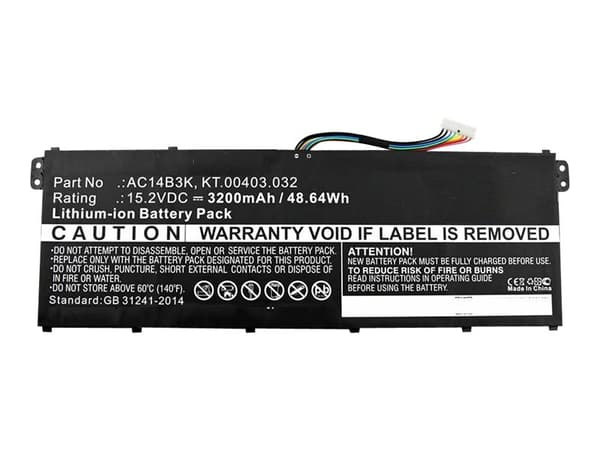 CoreParts - Akut tietokoneen akku - Litiumion - 3200 mAh - 48.6 Wh - lajittelu - Acer Aspire ES1:lle