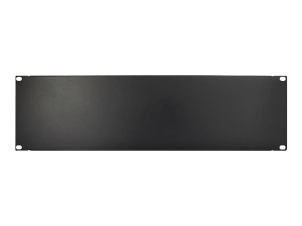 Inter-Tech - Blank platta - svart, RAL 9005 - 3U - 19"