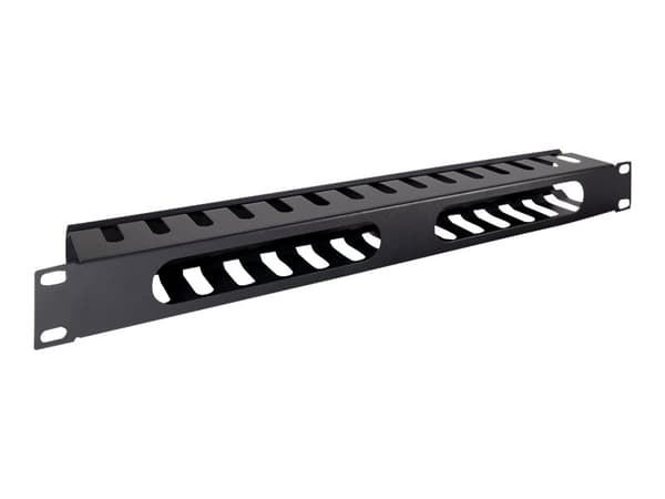 Inter-Tech - Styrekanal for rackkabel - svart, RAL 9005 - 1U - 19"