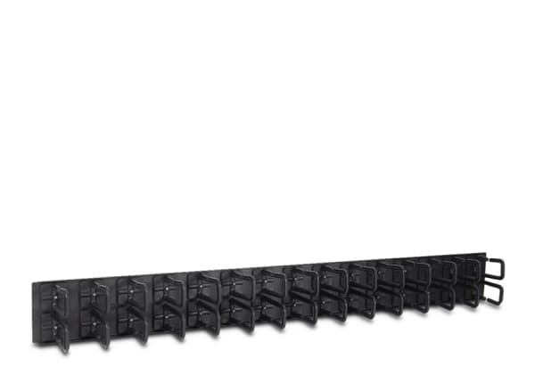 Inter-Tech - Kabelhanteringspanel med ringar - svart, RAL 9005 - 1U - 19" (paket om 2)