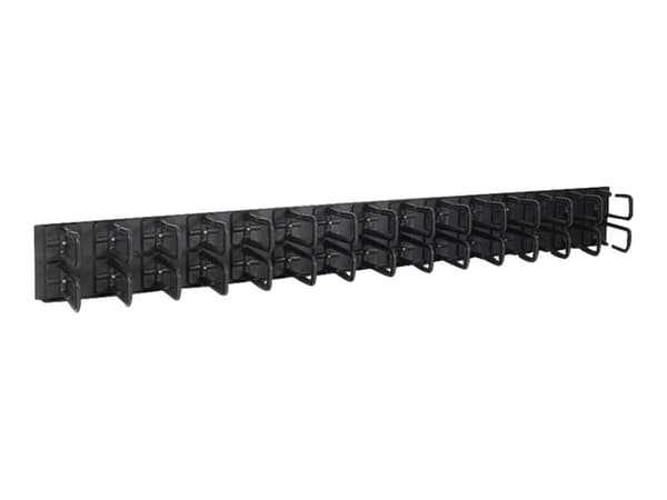 Inter-Tech - Kabelhanteringspanel med ringar - svart, RAL 9005 - 1U - 19" (paket om 2)