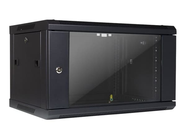 Inter-Tech SMA-6406 - Skåp - väggmontering - svart, RAL 9005 - 6U - 19"