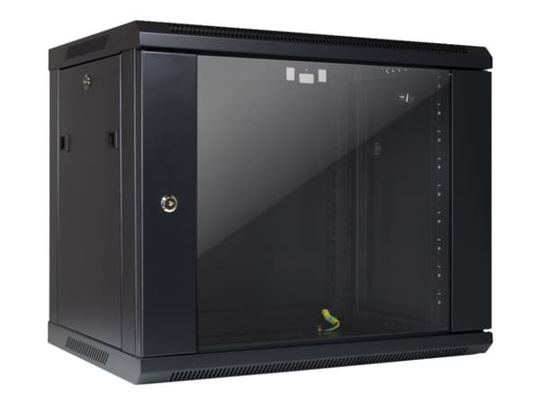 Inter-Tech SMA-6409 - Skap - veggmonterbar - svart, RAL 9005 - 9U - 19"