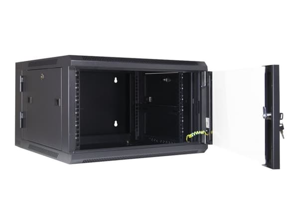 Inter-Tech SMB-6606 - Skåp - väggmontering - svart, RAL 9005 - 6U - 19"