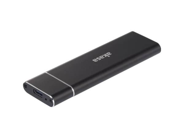 Akasa AK-ENU3M2-02, SSD-inkapsling, M.2, M.2, 10 Gbit/s, USB-anslutning, Svart