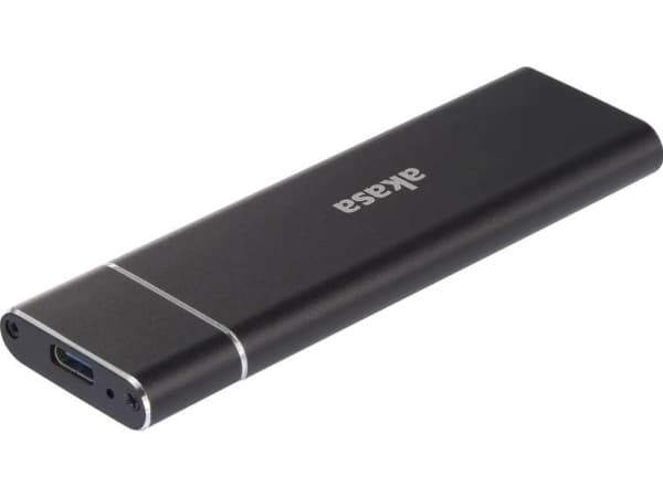 Akasa AK-ENU3M2-02, SSD-inkapsling, M.2, M.2, 10 Gbit/s, USB-anslutning, Svart Svart