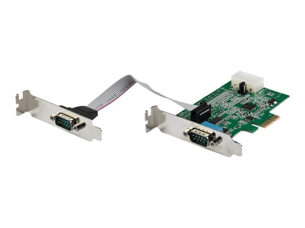 StarTech.com 2-port PCI Express RS232 Serial Adapter Card, PCIe RS232 Serial Host Controller Card, PCIe to Serial DB9 COM Ports, 16950 UART, Low Prof